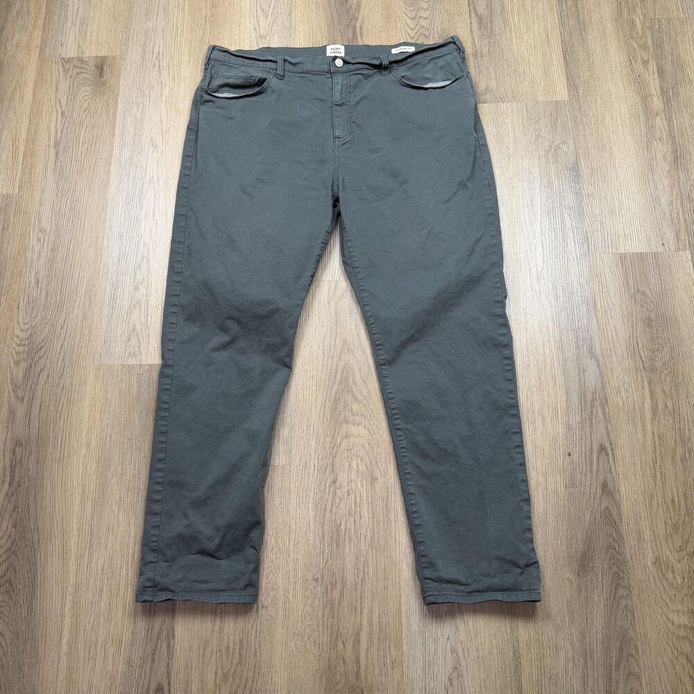 Flint And Tinder Pants Mens 40x30 Gray Tapered Fit 5-Pocket Cotton Chino Casual